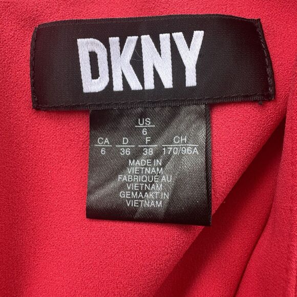 DKNY Dress Size 4 Pink Fit & Flare Flutter Short Sleeve With Pockets Balletcore - Picture 9 of 10